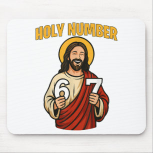 Ho-ly Number 67 Christian 6 7 Meme Men Women Mouse Pad