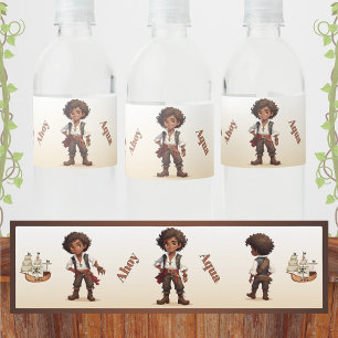 Ho Sailors! Boy Pirate Birthday Water Bottle Label