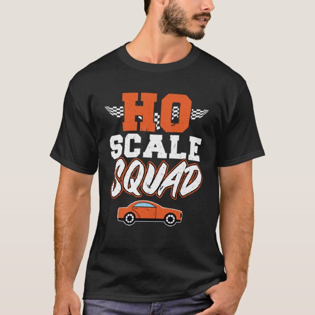 HO Scale Squad  Slot Car T-Shirt (Front)