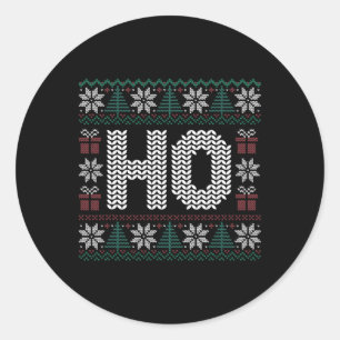 Ho Where's My Ho At Christmas Xmas Couples Matchin Classic Round Sticker