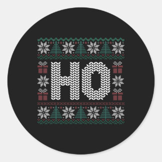 Ho Where's My Ho At Christmas Xmas Couples Matchin Classic Round Sticker