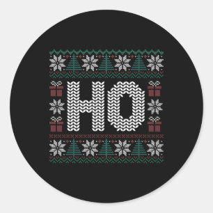 Ho Where's My Ho At Christmas Xmas Couples Matchin Classic Round Sticker