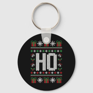 Ho Where's My Ho At Funny Ugly Xmas Sweater Christ Key Ring