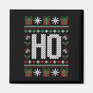 Ho Where's My Ho At Funny Ugly Xmas Sweater Christ Magnet