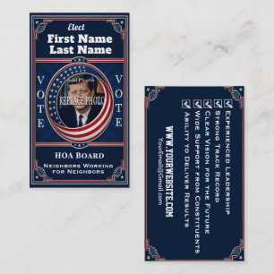 HOA Board Political Election Business Card