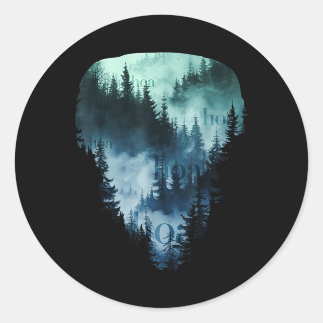 Hoa Hoa Hoa Hoa Hoa Season Autumn Fall Forest Land Classic Round Sticker (Front)