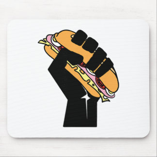 Hoagie Sandwich Guy Black Fist Resist Fascism Anti Mouse Pad