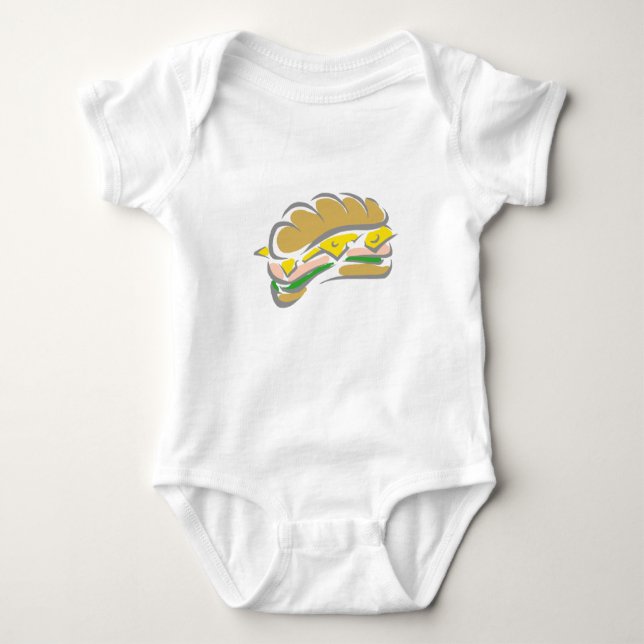 Hoagie Sub Grinder Baby Bodysuit (Front)