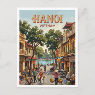 Hoan Kiem Lake and Old Quarter Hanoi Vietnam Postcard
