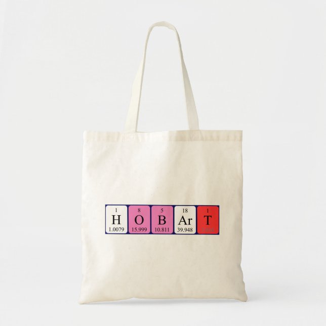 Hobart periodic table name tote bag (Front)