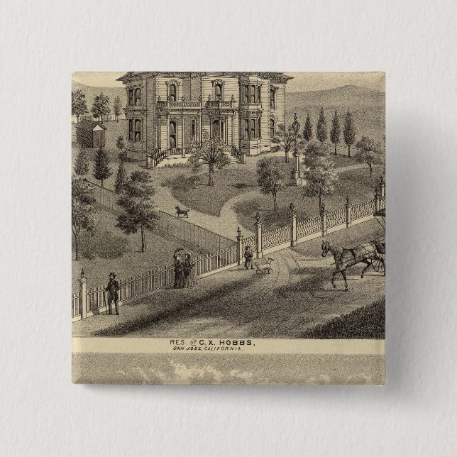 Hobbs, Bradley residences 15 Cm Square Badge (Front)