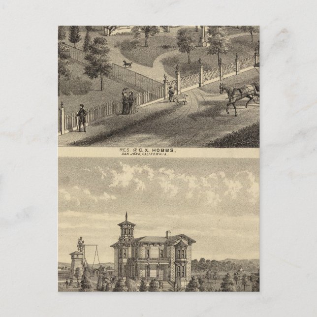 Hobbs, Bradley residences Postcard (Front)
