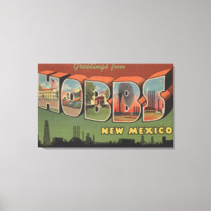 Hobbs, New Mexico - Large Letter Scenes Canvas Print