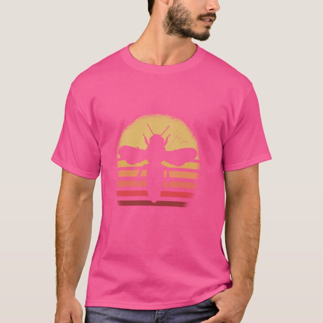 Hobby Beekeeper Retro Sunset Design T-Shirt (Front)