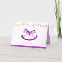 Hobby horse belated baby shower thank you card