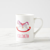 Hobby horse whimsy watercolor art red custom name