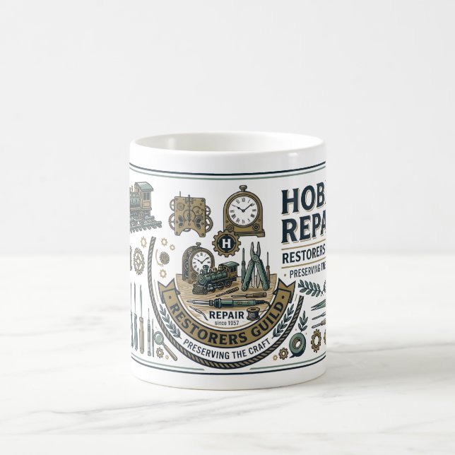 Hobby Repair Technical Blueprint - Restorer Schema Coffee Mug (Center)
