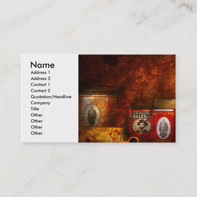 Hobby - Smoker - Smoking pipes Business Card (Front)