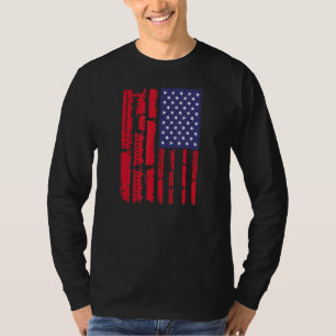 Hobby Steam Train Patriotic American Flag 4th Of T-Shirt