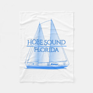 Hobe Sound Coastal Nautical Sailing Sailor Fleece Blanket