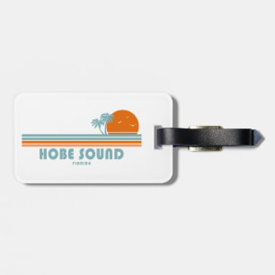Hobe Sound Florida Sun Palm Trees Luggage Tag