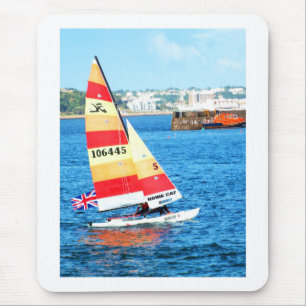 Hobie sailing boat in Jersey Mouse Pad