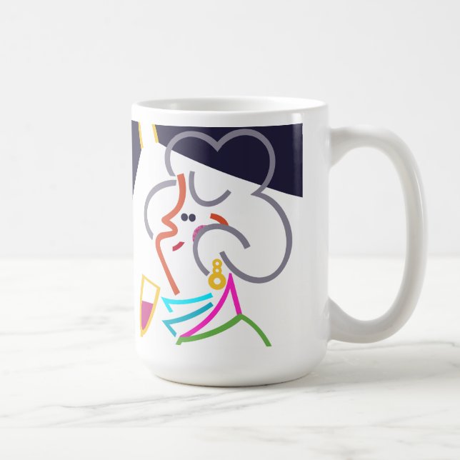 Hobnob Abstract Modern Art Illustration Mug (Right)