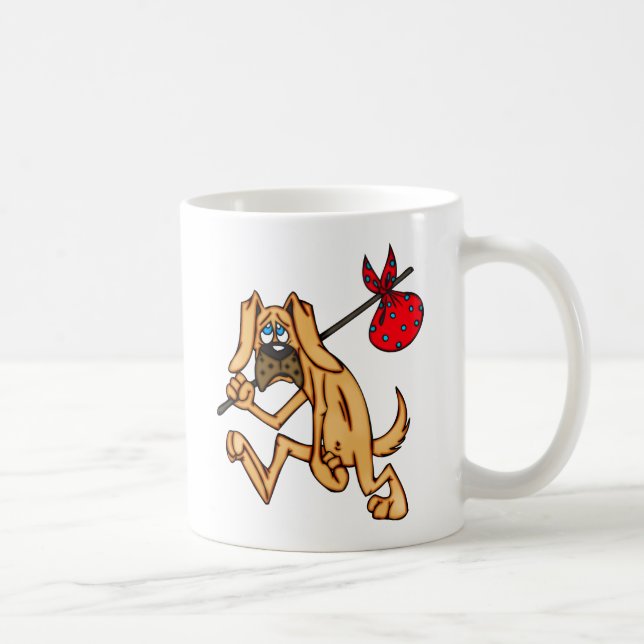 Hobo Bum Cartoon Dog Coffee Mug (Right)