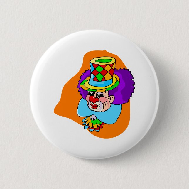 Hobo Clown Head 6 Cm Round Badge (Front)