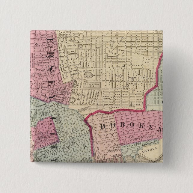 Hoboken, Jersey City 15 Cm Square Badge (Front)