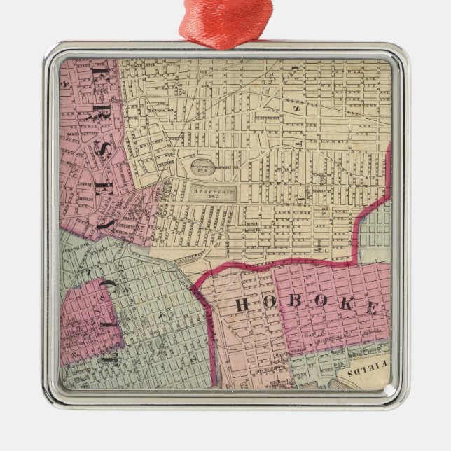 Hoboken, Jersey City Metal Tree Decoration (Front)