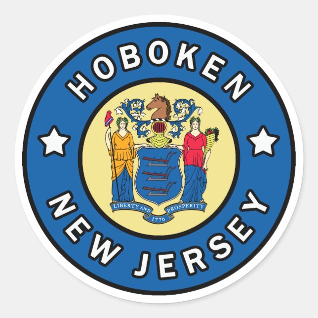 Hoboken New Jersey Classic Round Sticker (Front)