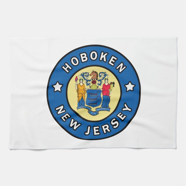Hoboken New Jersey Tea Towel (Horizontal)
