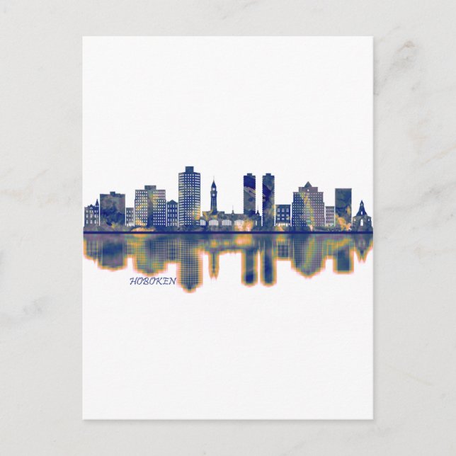 Hoboken Skyline Holiday Postcard (Front)