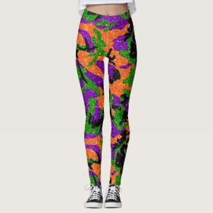 HOC Monster Glitter Halloween Edition Camo Leggings