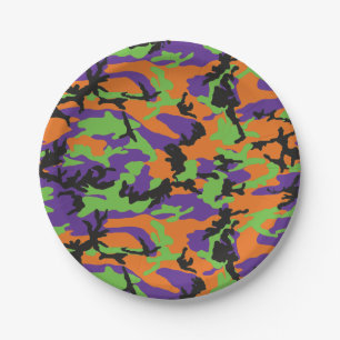 HOC Monster Halloween Edition Camo Paper Plate