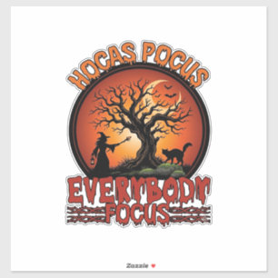 Hocas Pocus Everybody Focus Spooky Tree Witch Cat