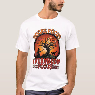 Hocas Pocus Everybody Focus Spooky Tree Witch Cat T-Shirt