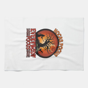 Hocas Pocus Everybody Focus Spooky Tree Witch Cat Tea Towel