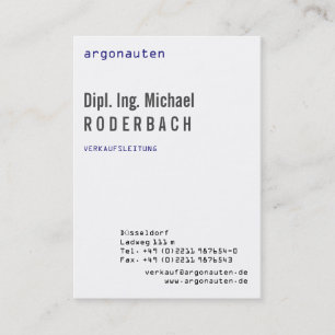 Hochformat Visitenkarten Business Card