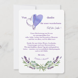 Hochzeit-Dankeskarte Lavendel & Eukalyptus Thank You Card