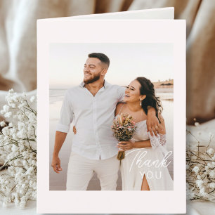 Hochzeitshandschrift Danke 3 Fotos Hellrosa Thank You Card