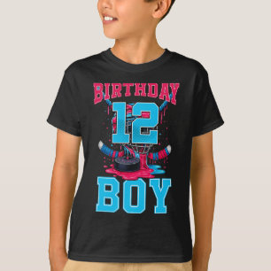 Hockey 12 Year Old Ice Cream Drip 12th Birthday Bo T-Shirt