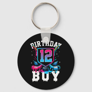 Hockey 12th Birthday Boy Ice Cream Drip 12 Years O Key Ring