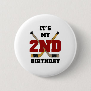 Hockey 2nd Birthday 6 Cm Round Badge