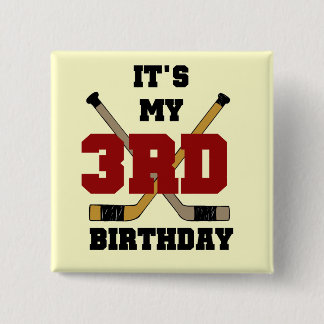 Hockey 3rd Birthday Tshirts and Gifts 15 Cm Square Badge