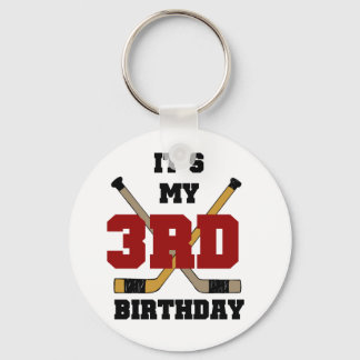 Hockey 3rd Birthday Tshirts and Gifts Key Ring