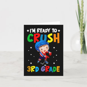 Hockey 3rd Grade Back To School Boys Kids Girls Te Card