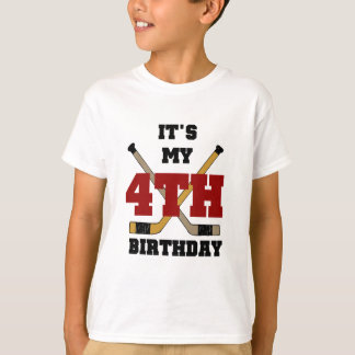Hockey 4th Birthday Tshirts and Gifts