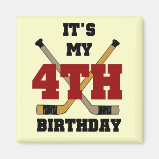 Hockey 4th Birthday Tshirts and Gifts Magnet